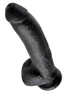 King Cock Dildo With Balls 9in - Black