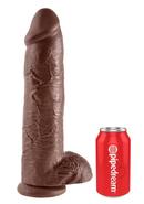 King Cock Dildo With Balls 12in - Chocolate