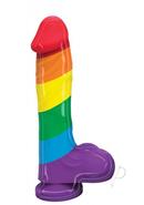 Pumped Rainbow Silicone Realistic Dildo With Balls 9in -...
