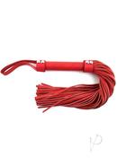 Rouge Short Leather Flogger - Red