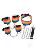 Kinky Pride Rainbow Bondage Set - Wrist/ankle Cuffs And...