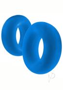 Hunkyjunk Stiffy Bulge Silicone Cock Rings (2 Pack) - Teal...