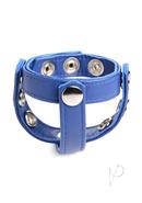 Cock Gear Leather Snap-on Harness - Blue