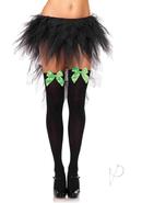 Leg Avenue Nylon Over The Knee With Bow - O/s - Black/green